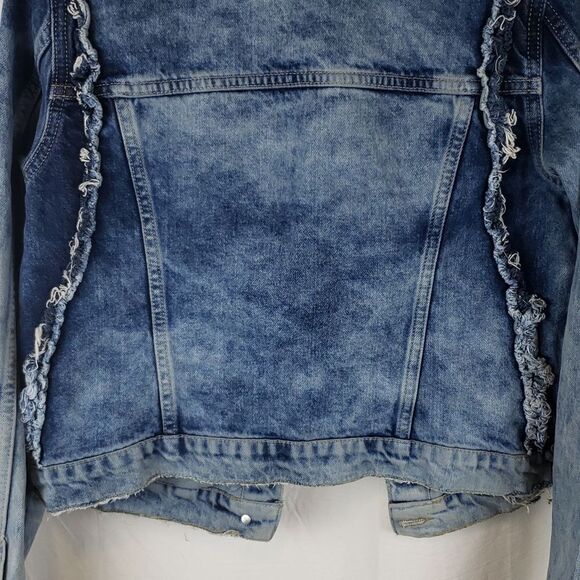 Zara Women's Medium Distressed Jean Jacket - Picture 14 of 15